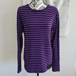Killstar Purple and Black Striped Long Sleeve Top